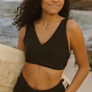 Nani Women's Switch V Crop Swim Top Black Size Medium NWT